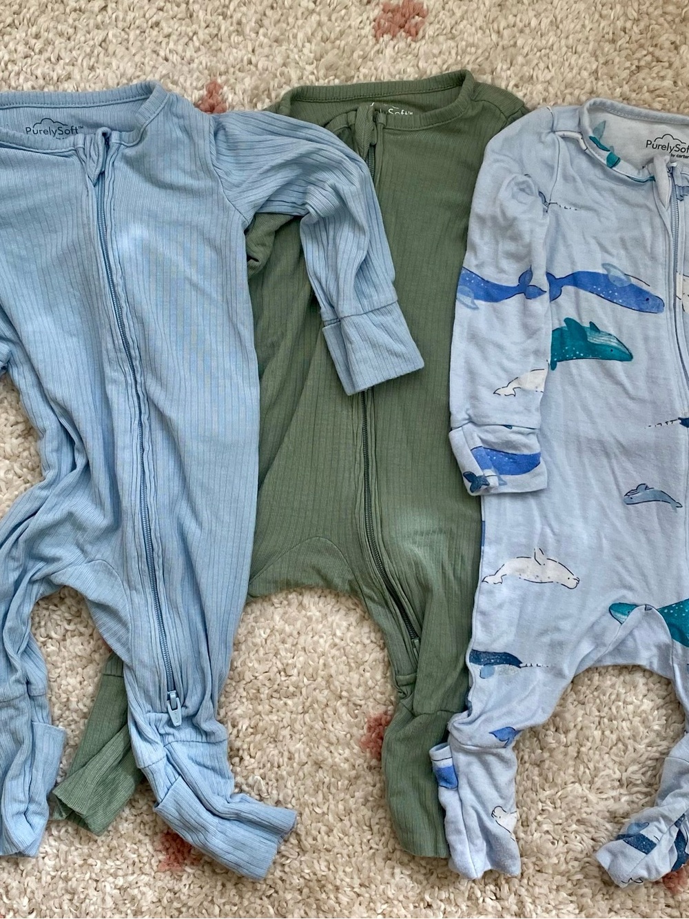 Lot of 3 Carter's Purely Soft Pajamas